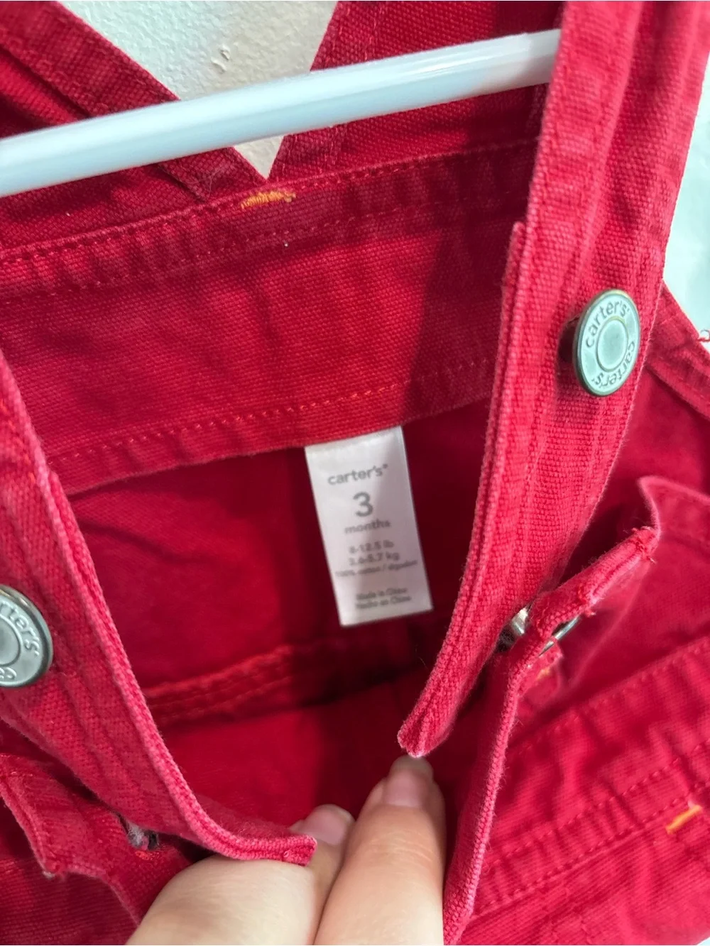 Y2K Carters 3 month baby boy All Star Player Red Baby Overalls red